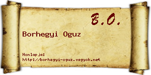 Borhegyi Oguz névjegykártya